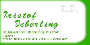 kristof deberling business card